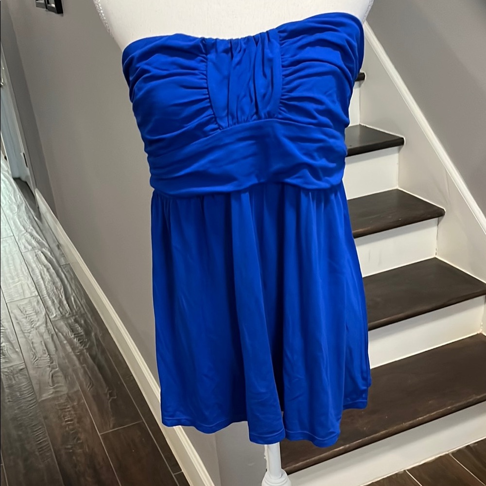 INC International Concepts Royal Blue Strapless Top. XL. Never worn. Ruching